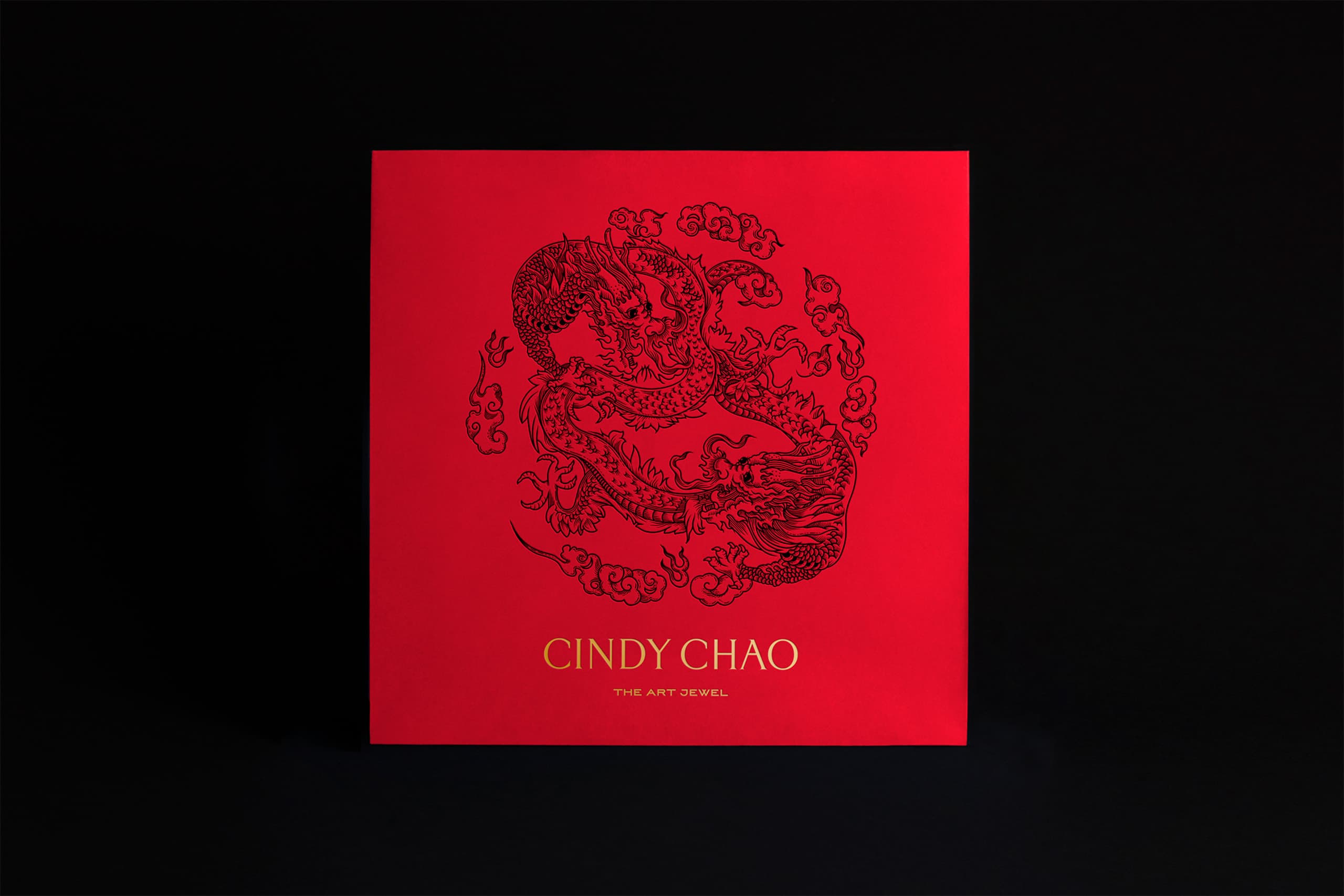 gift boxe with a dragon illustration for Cindy Chao