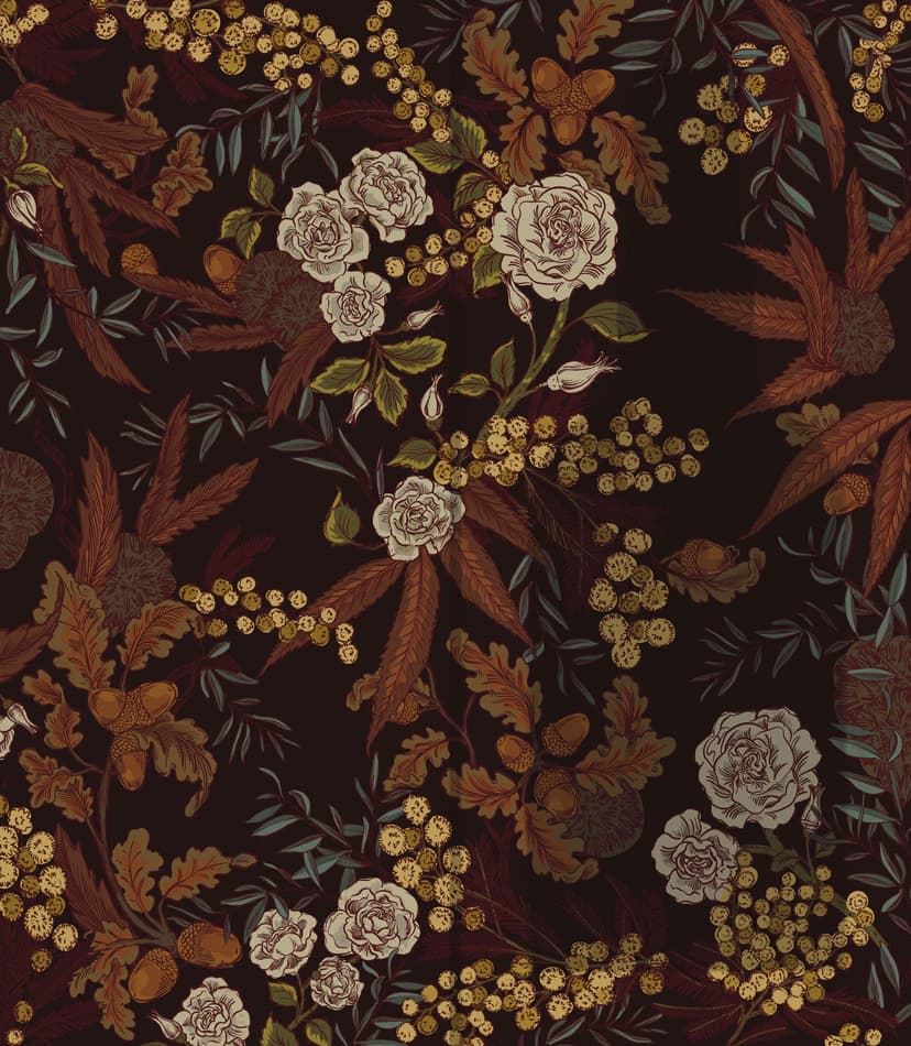 Graham's Port motif in the warm palette that was approved — deep earth-brown ground, ambers, golds and autumn browns, solar register