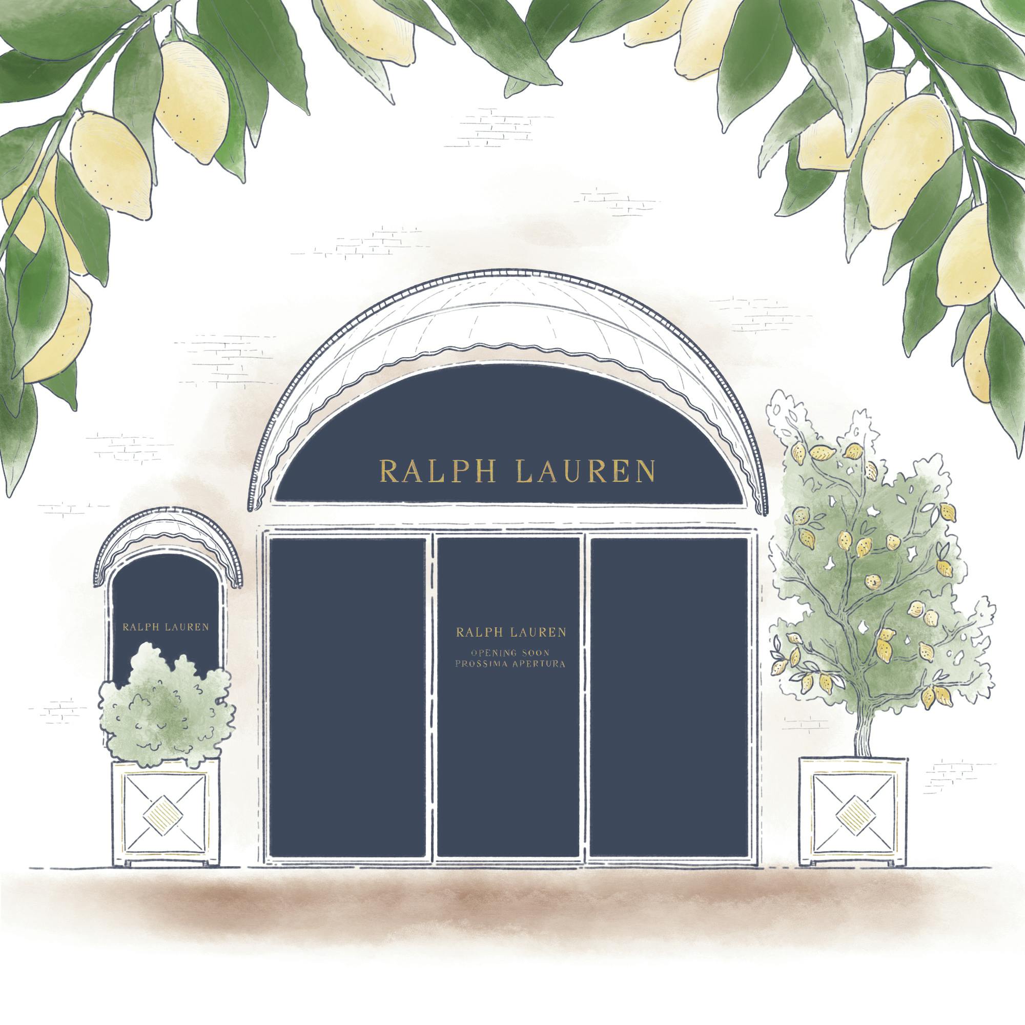 Opening shop card illustration for Ralph Lauren in Capri