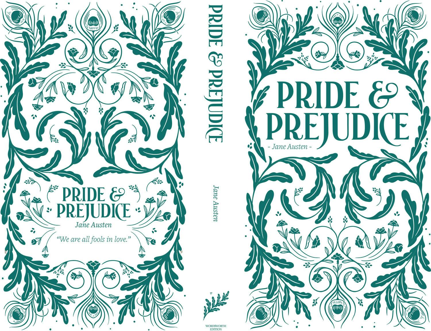 Pride and Prejudice illustration and Typography cover