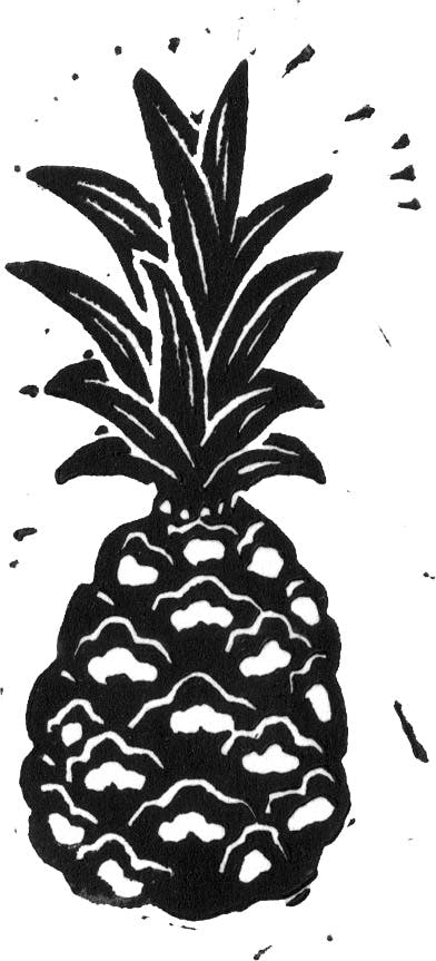 Pineapple carved and print for LeBreuvage cocktail project